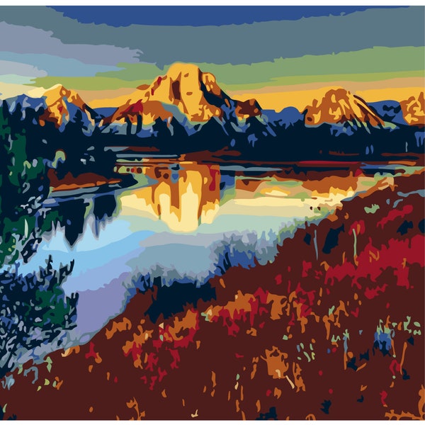 Paint by Numbers Mountains - Etsy