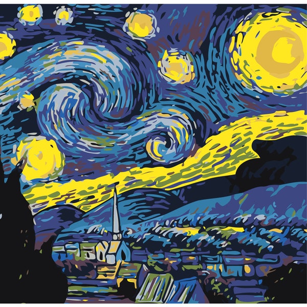 Paint by Numbers Van Gogh Etsy