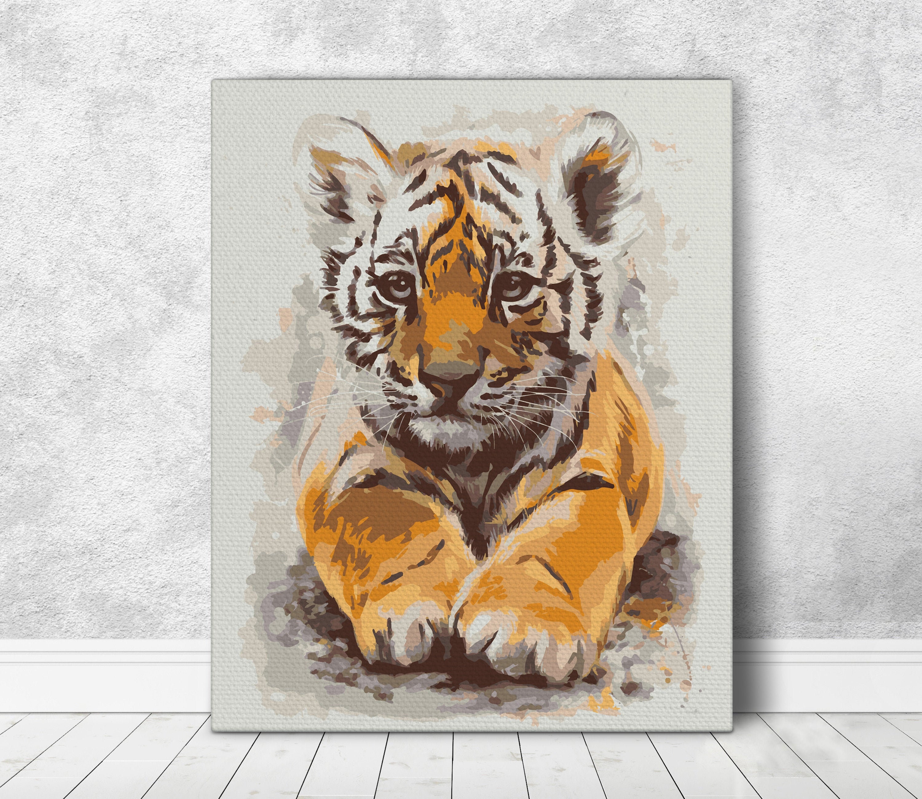 FILASLFT Tiger Paint by Number for Adults, Animal Kids Paint by Number Kits on Canvas, Painting by Numbers for Home Wall Decoration and Gifts 16 x