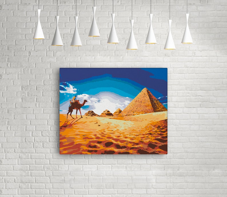 Egypt Paint by Numbers Art Design Pyramids Painting by Numbers - Etsy