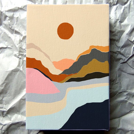 Mountains Gift Idea for Painter DIY Set Abstraction Paint by - Etsy