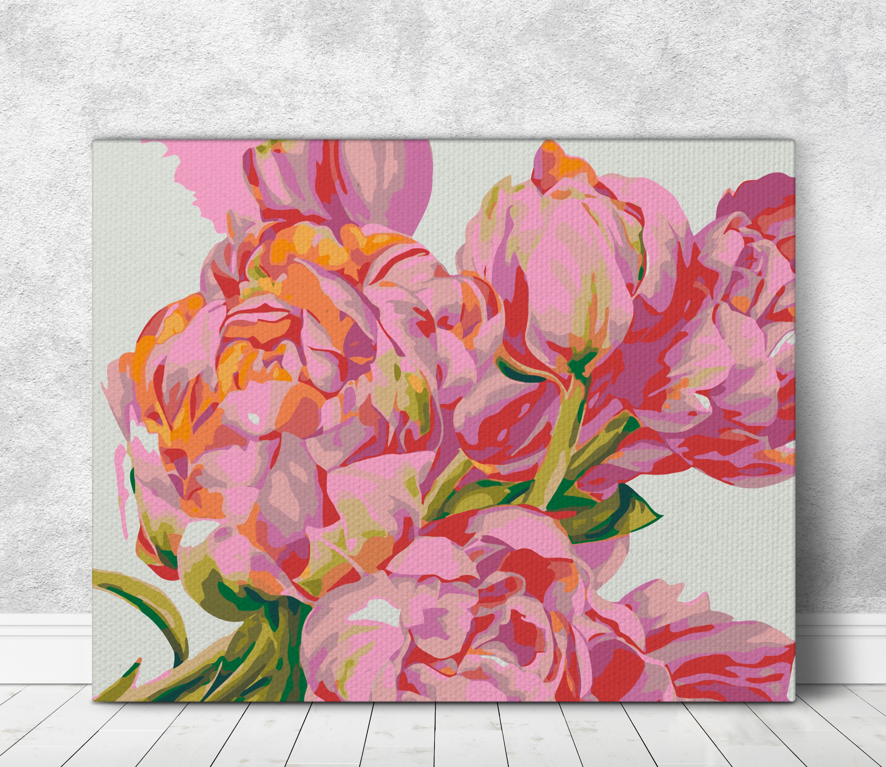 Paint by Number Kit Woman Flower Head, Paint by Numbers Kit With FRAME,  Painting by Numbers Peony Woman 