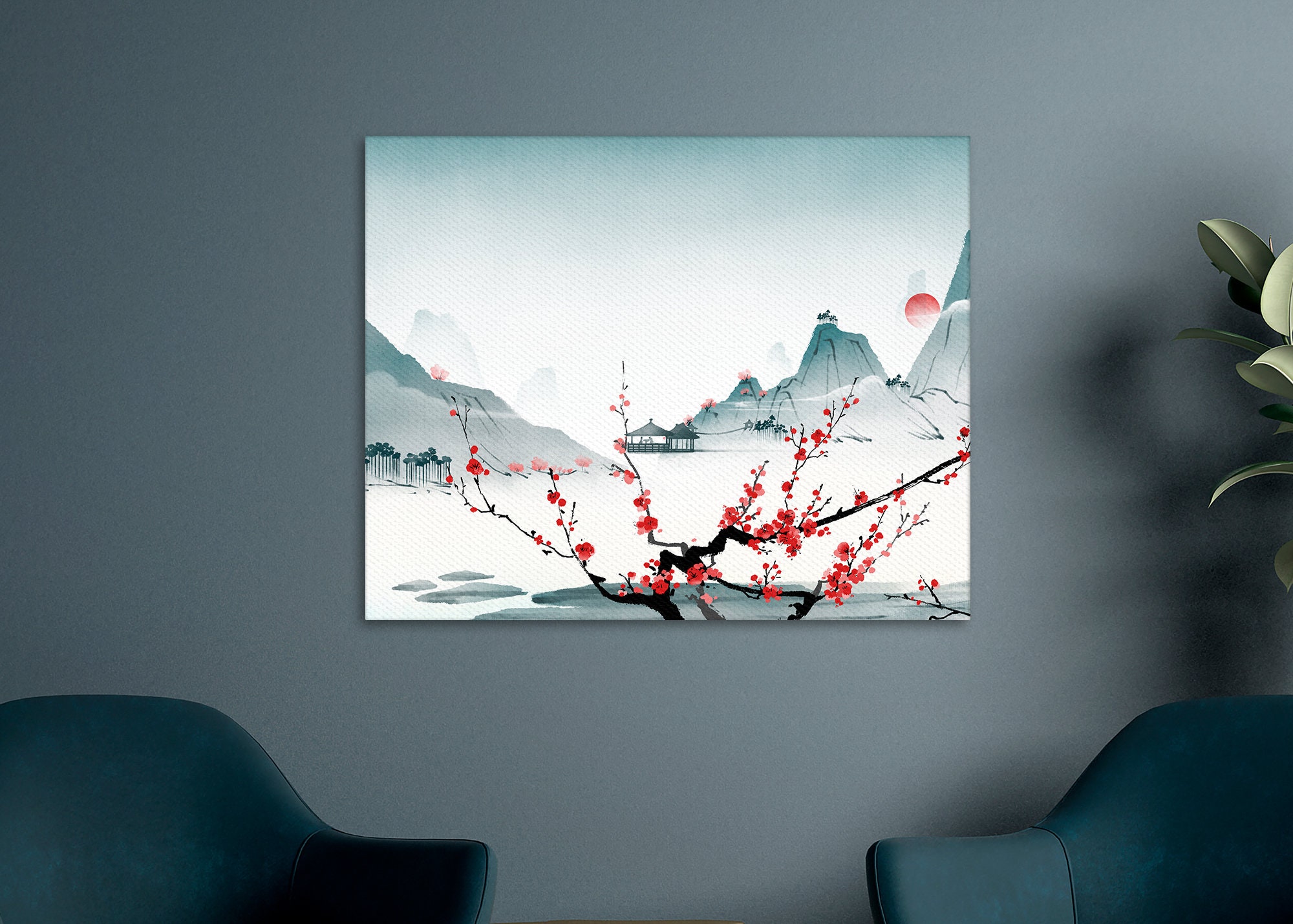 Japanese Art Canvas Wall Art Asian Design Pictures Set Office Etsy
