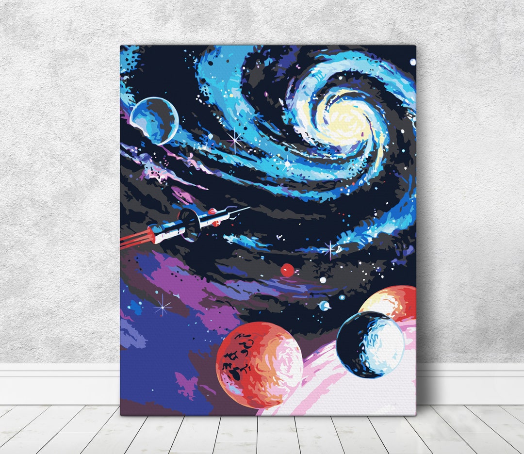 Space Paint by Numbers DIY Kit Painting by Number Art Paint by