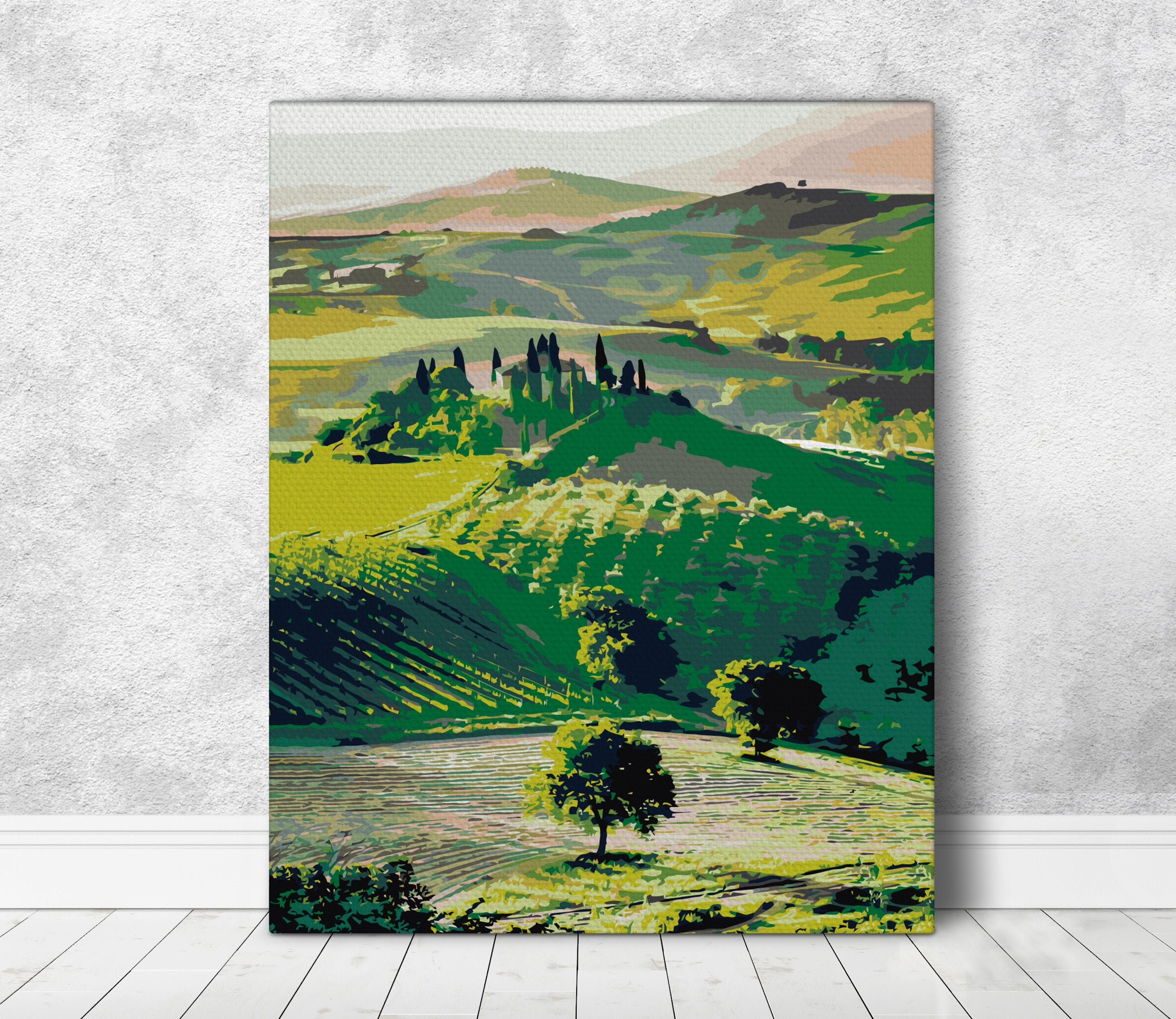 Tuscana Painting On Canvas Paint By Your Own DIY Kit Oil Wall Art Decoration Italy Paint By Numbers For Adults Beautiful Acrylic RD0082