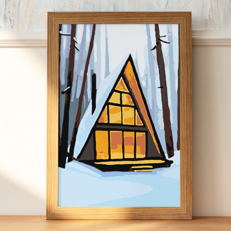 A House in Winter Forest Unique DIY Set for Painter Handmade Home Decor