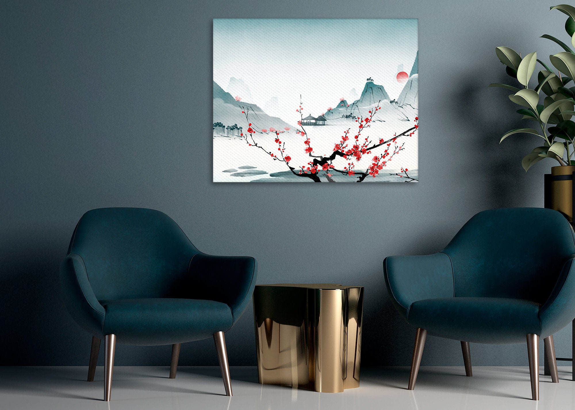 Japanese Art Canvas Wall Art Asian Design Pictures Set Office Etsy