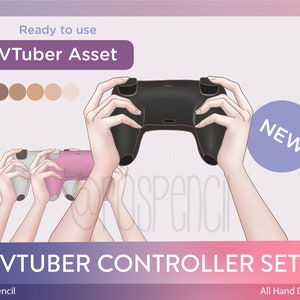 Vtuber Controller - Black - Pink - White - Vtuber | Twitch | Youtube | PNG | Vtuber Accessory| Twitch assets| Vtuber Assets | Prop | Anime