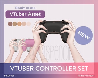 Vtuber Controller - Black - Pink - White - Vtuber | Twitch | Youtube | PNG | Vtuber Accessory| Twitch assets| Vtuber Assets | Prop | Anime