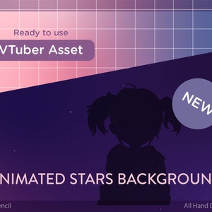 ANIMATED Floating Stars Stream Decoration | Night Theme | Stream Add-On background | Aesthetic | Custom Vtuber Background for Twitch Youtube