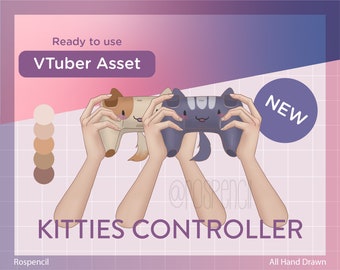 Kitty Vtuber Controller - Cute Animals | Kitties cat | Vtuber Accessory| Twitch assets| Vtuber Assets | Prop | Anime