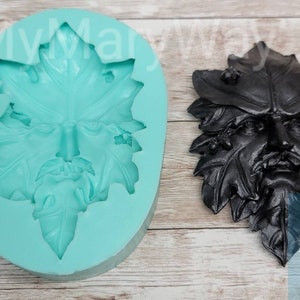 Large Detailed Leaf Man God Face Silicone Mold