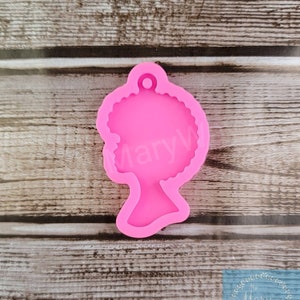 African American Woman Silhouette Keychain Silicone Mold