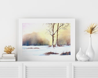 Watercolour "Cosy Country" - Art print Fine-Art-Print, in DIN A3 and DIN A4 format