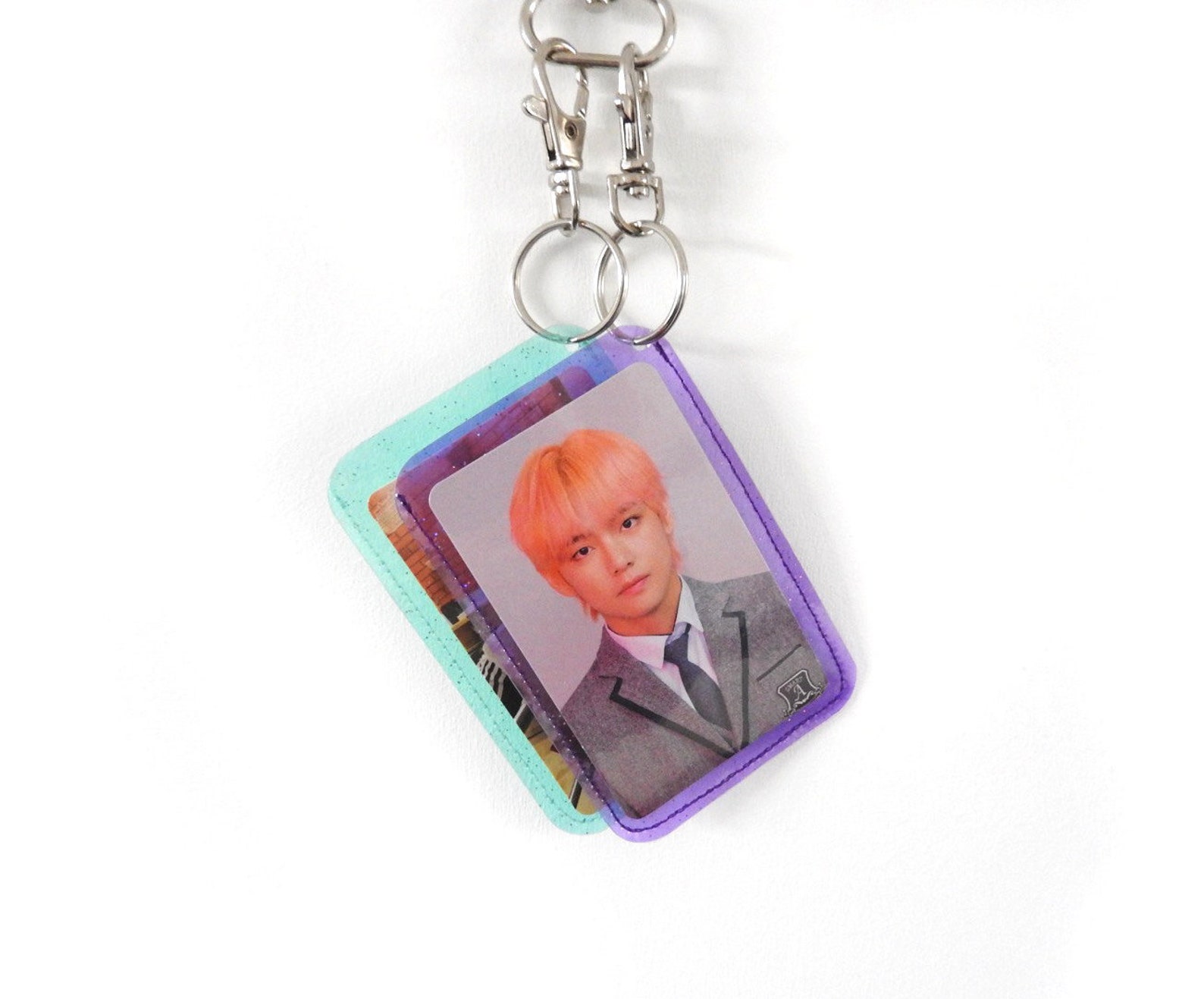 BTS Photocard Holder Key ring Jelly Glitter Kpop Photo Card Etsy