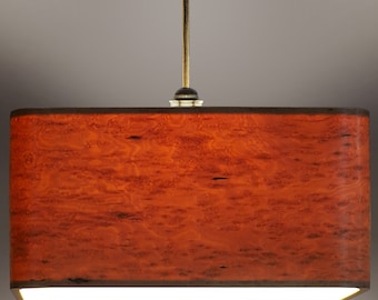 Birdseye Maple Veneer Light fixture, Living Room Lamp, Square Pendant Light, Farmhouse Burl Wood Lamp, Scandinavian Minimalist Design