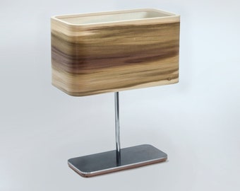 Contemporary Lamp, Made of Tulipier Natural Wood Veneer, Minimalist Design, Office Light Fixture,Handmade Desk Lighting, Bedroom Table Light