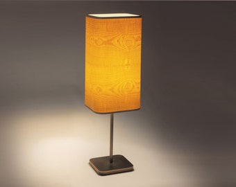 Bedside Table Lamp, Handmade Desk Lamp, Made of Maple Wood Veneer, Minimal Design, Office Light Fixture, Vintage Living Room Veneer Lamp