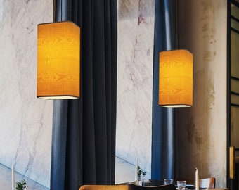 Maple Veneer Lamp, Minimalist Linear Design, Wood Light Fixture, Contemporary Cottage Lamp, Handmade Pendant Light, Functional Art