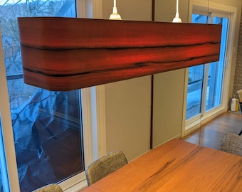 Linear Tineo Holzfurnier Esszimmer Leuchte, handgefertigte Kücheninsel Kronleuchter