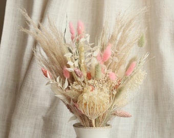 Pink & Sage Dried Flower Bouquet | Neutral Pampas Dried Flower Bouquet | Baby Shower Decor | Wedding Bridal Flowers