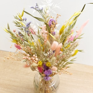 Spring Dried Flower Bouquet Pastel Wildflower Flower Bouquet Gifts for Mum, Sister, Nan Spring Home Decor image 6
