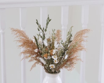 June | Pampas Dried Flower Bouquet with Dried Roses & Daisies | Pampas Wedding Flowers | Mothers Day Gifts | Spring Rustic Home decor