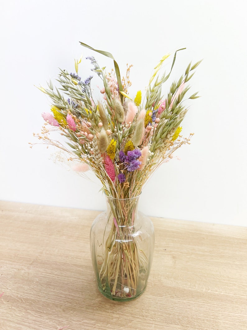 Spring Dried Flower Bouquet Pastel Wildflower Flower Bouquet Gifts for Mum, Sister, Nan Spring Home Decor image 4