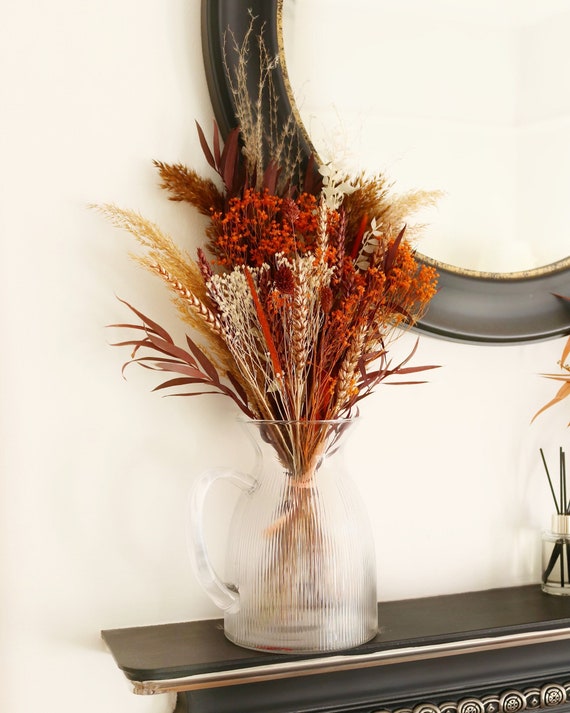 Luxury Fall Autumn Dried Flower Bouquet | Autumn Home Decor | Orange, Copper, Brown | Luxury Home Decor | Autumn Gifts