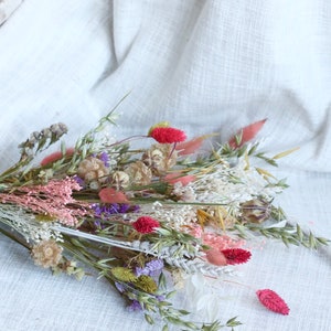 Spring Dried Flower Bouquet Pastel Wildflower Flower Bouquet Gifts for Mum, Sister, Nan Spring Home Decor image 5
