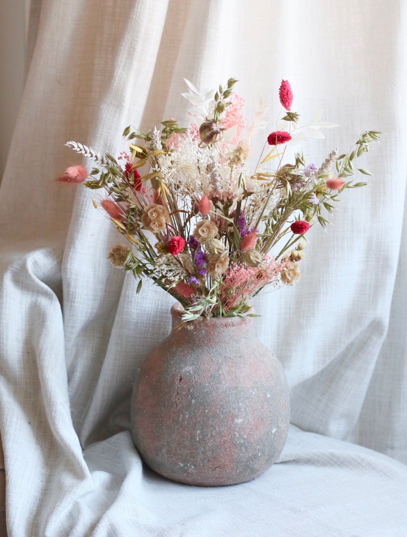 Spring Dried Flower Bouquet Pastel Wildflower Flower Bouquet Gifts for Mum, Sister, Nan Spring Home Decor image 7