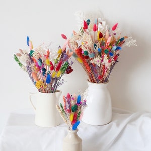 Colourful Dried Flower Bouquet, The Happy Floral Bouquet, Bright Dried Flower Wedding Bouquet, Birthday Rainbow Gifts, colourful home decor
