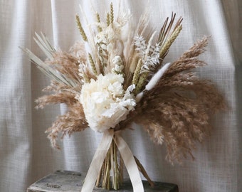 Willow | Neutral Dried Flower Bouquet  | Dried Hydrangea Floral Arrangement | Boho Wedding Flowers | Natural Rustic Spring Home decor
