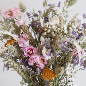 Spring Dried Flower Bouquet with Dried Daisies | Dried Floral Arrangement | Spring Wedding Flowers | Rustic Spring Home decor | April image 8