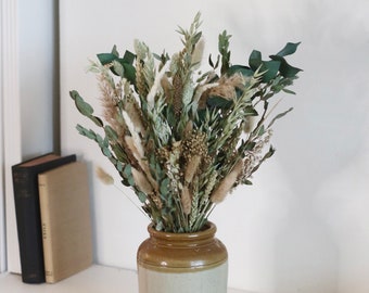 Emmie | Spring Dried Flower Bouquet in Natural Shades & Green | Dried Eucalyptus bouquet | Natural Spring Home Decor | Gifts for New Home