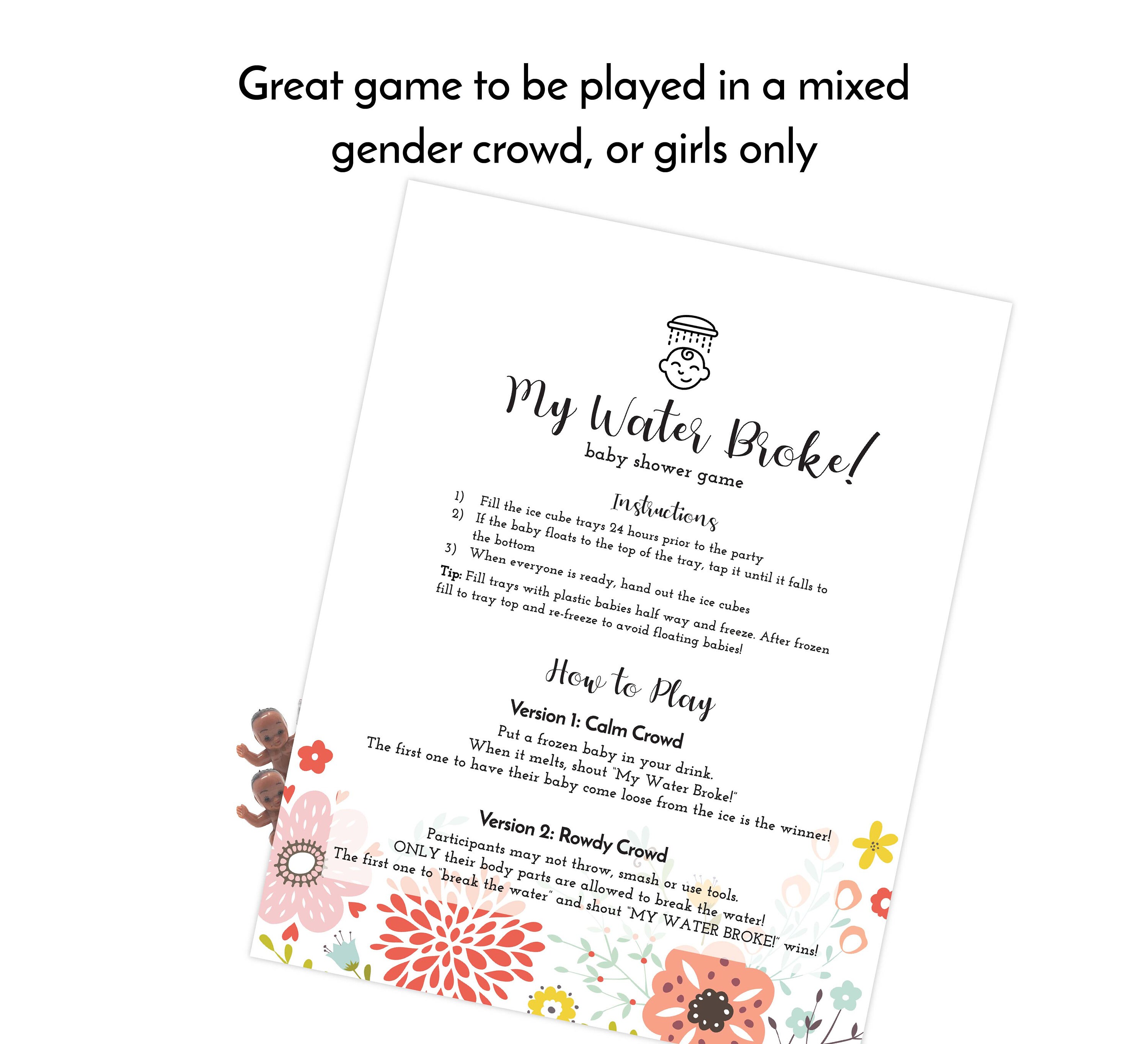 My Water Broke Baby Shower Game with 32 Tiny Plastic Babies | Etsy