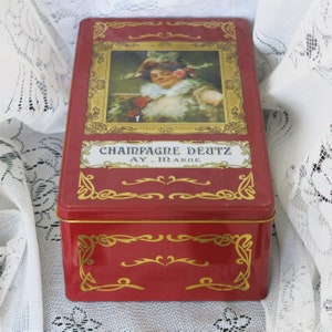 Beautiful French champagne tin image 2