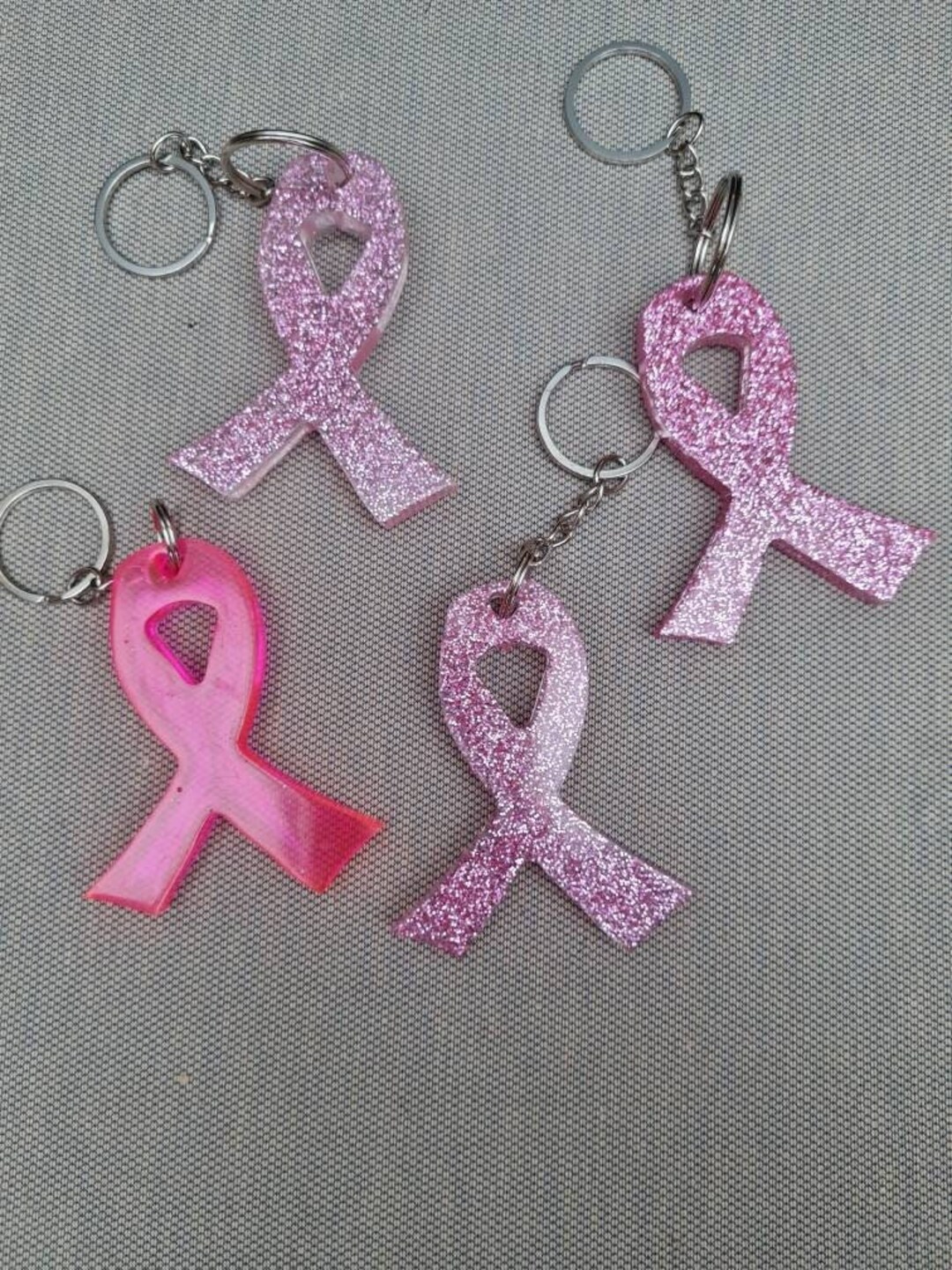 Breast Cancer Ribbon Keyrings - Etsy
