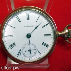 1902 American Waltham Pocket Watch 18 Sidewinder Gold Filled Case  Serviced