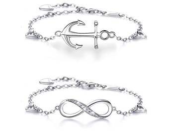 Réglable Argent Infinity Femmes Femmes Amitié demoiselle d/'honneur mariage Bracelet