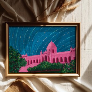 Ahsan Manzil / Palacio Rosa / Bangladesh / A6 A5 A4 A3 Impresión de Arte imagen 3