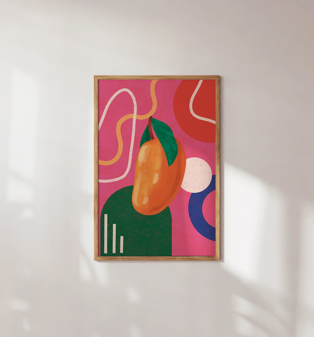 Abstract Aam (pink) | Mango | A5 A4 A3 Art Print - Etsy UK