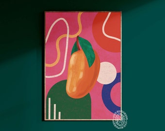 Abstract Aam (Pink) | Mango | A5 A4 A3 Art Print