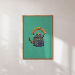 Pop the kettle on (Green) | A5 A4 A3 Art Print