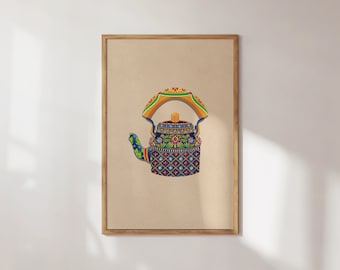 Pop the kettle on (Beige) | A5 A4 A3 Art Print