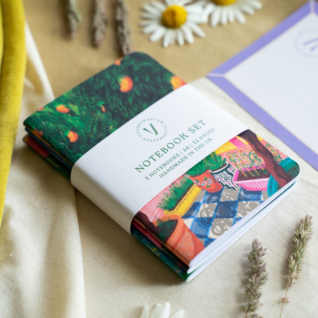 Handmade Notebook Set of 3 A5 or A6 Plain - Etsy