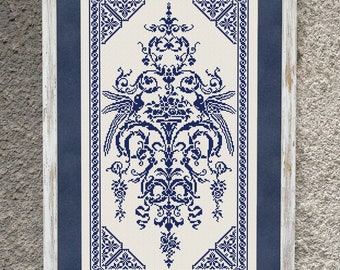 Échantillonneur monochrome antique au point de croix, grille de point de croix, broderie vintage au point de X, téléchargement immédiat au format PDF