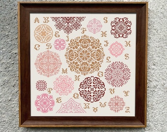 Quaker Sampler Cross Stitch Pattern, X Stitch Chart, Xstitch Embroidery Instant Download PDF