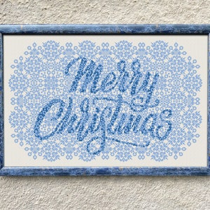 Merry Christmas Sampler Cross Stitch Pattern, Cross Stitch Chart, Xmas Cross Stitch, Winter Cross Stitch Embroidery, Instant Download PDF