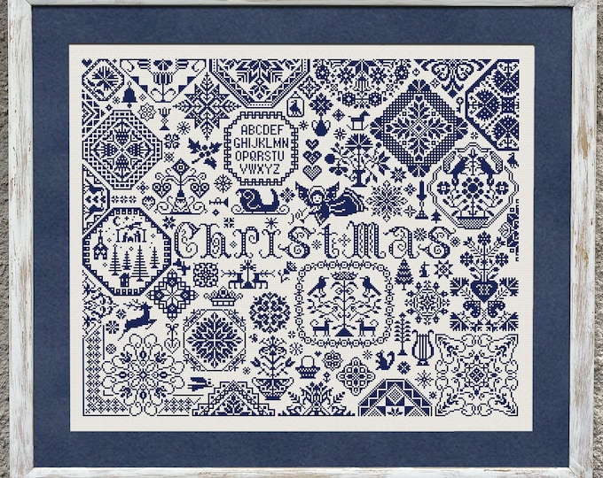 Counted Cross Stitch Holiday Quaker Holiday Decor Christmas Etsy